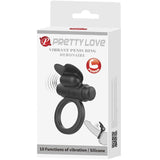 Pretty Love - Debonaire Vibrationsring Kaninchen 10 Vibrationen Schwarz