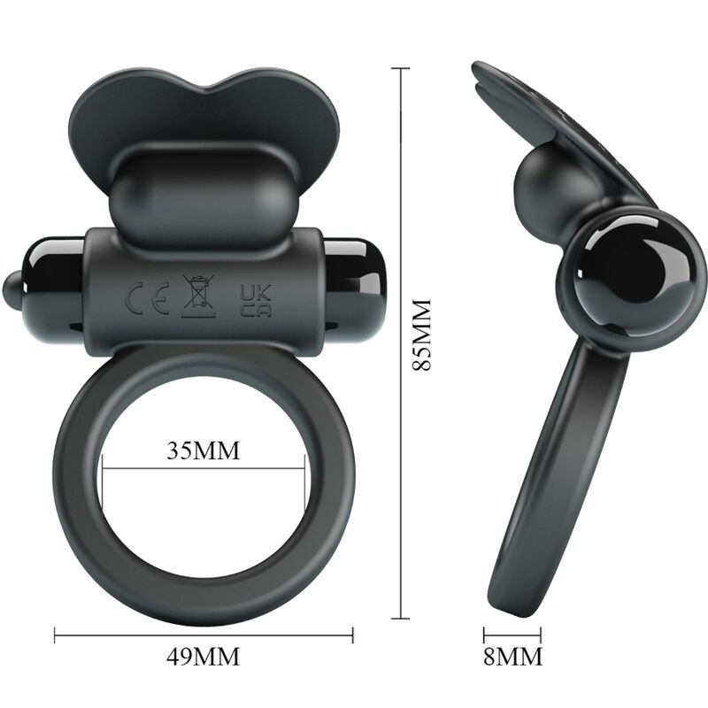 Pretty Love - Debonaire Vibrationsring Kaninchen 10 Vibrationen Schwarz