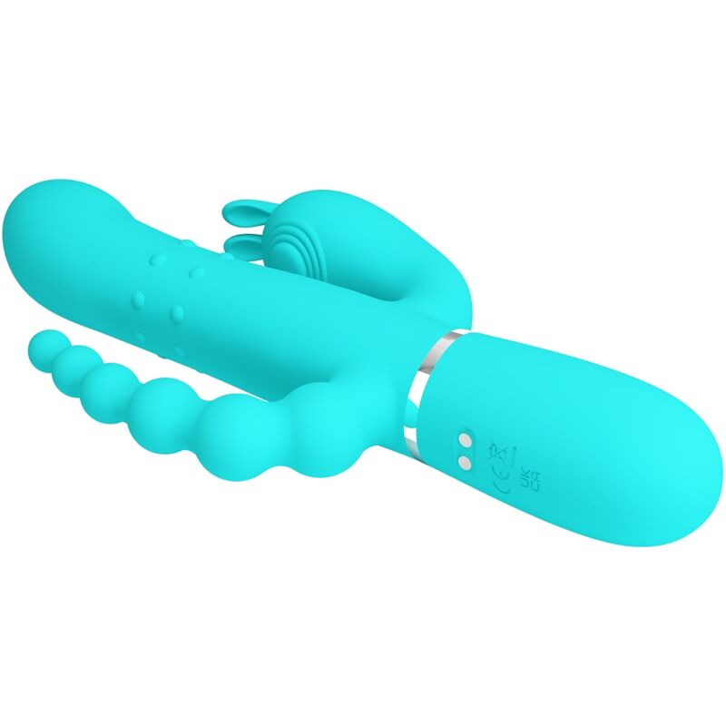Pretty Love - Cammy 4 in 1 Multifunktions-Dreifacher Rabbit-Vibrator Blau