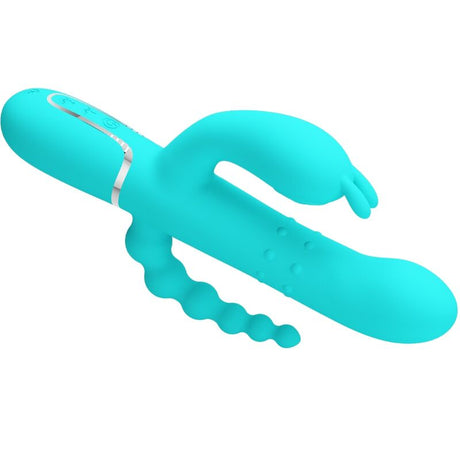 Pretty Love - Cammy 4 in 1 Multifunktions-Dreifacher Rabbit-Vibrator Blau