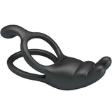 Pretty Love - Seth Doppel-Vibrationsring Rabbit 7 Vibrationen Schwarz
