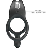 Pretty Love - Seth Doppel-Vibrationsring Rabbit 7 Vibrationen Schwarz