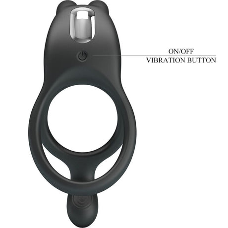 Penisring Seth Doppel-Vibrationsring Rabbit 7 Vibrationen Schwarz.6