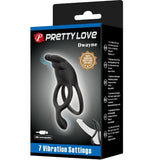 Pretty Love - Seth Doppel-Vibrationsring Rabbit 7 Vibrationen Schwarz