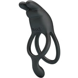 Pretty Love - Seth Doppel-Vibrationsring Rabbit 7 Vibrationen Schwarz