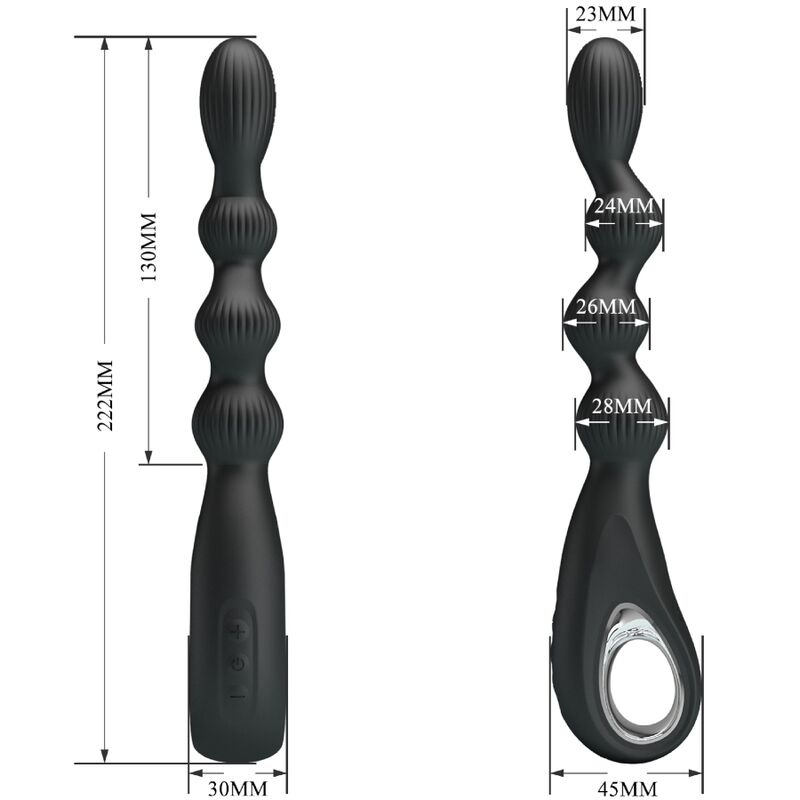 Pretty Love - Federer Analvibrator 12 Vibrationen Schwarz