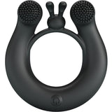 Pretty Love - Dahlia Vibrationsring + Klitorisstimulator 12 Vibrationen Schwarz
