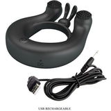 Pretty Love - Dahlia Vibrationsring + Klitorisstimulator 12 Vibrationen Schwarz