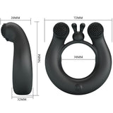 Pretty Love - Dahlia Vibrationsring + Klitorisstimulator 12 Vibrationen Schwarz