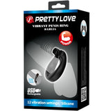 Pretty Love - Dahlia Vibrationsring + Klitorisstimulator 12 Vibrationen Schwarz