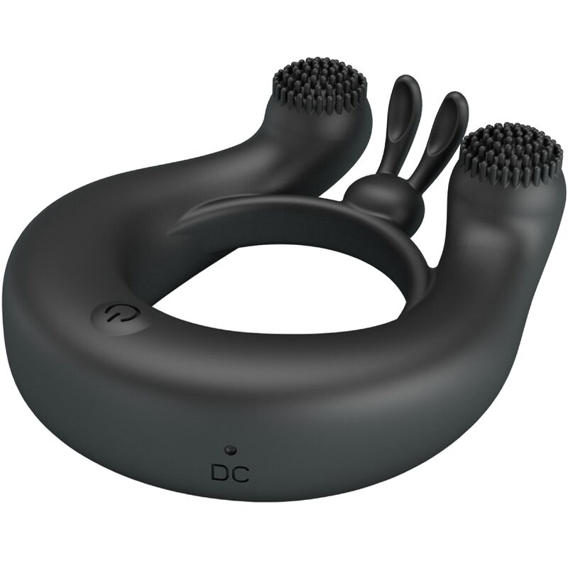 Pretty Love - Dahlia Vibrationsring + Klitorisstimulator 12 Vibrationen Schwarz