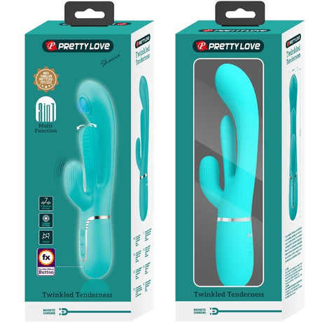 Pretty Love - Shania Triple Rabbit Multifunktionsvibrator 3 in 1 Blau