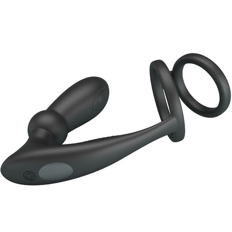 Pretty Love - Emoni Penisring + Anal Plug 12 Vibrationen Schwarz