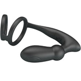 Pretty Love - Emoni Penisring + Anal Plug 12 Vibrationen Schwarz