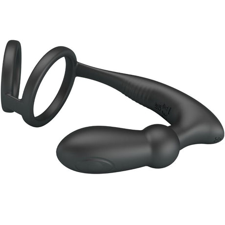 Pretty Love - Emoni Penisring + Anal Plug 12 Vibrationen Schwarz