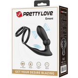 Pretty Love - Emoni Penisring + Anal Plug 12 Vibrationen Schwarz