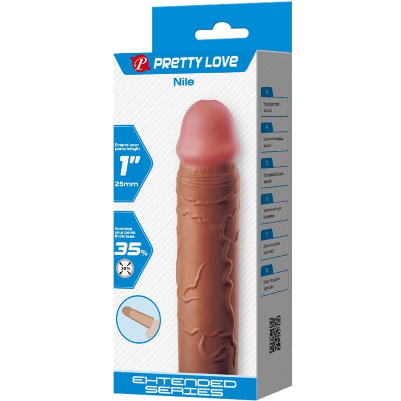 Pretty Love - Nile Penishülle mit 2,5 cm Verlängerung Mulatte