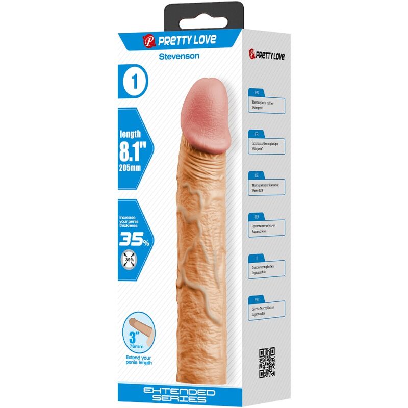 Pretty Love - Stevenson Penishülle mit 7,6 cm Verlängerung Fleisch
