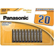 Panasonic - Alkaline-Batterie Aaa Lr03, Bronze, Blisterpackung mit 20 Stück
