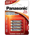 Panasonic - Pro Power Alkaline Aaa Batterie Lr03 Blister*4