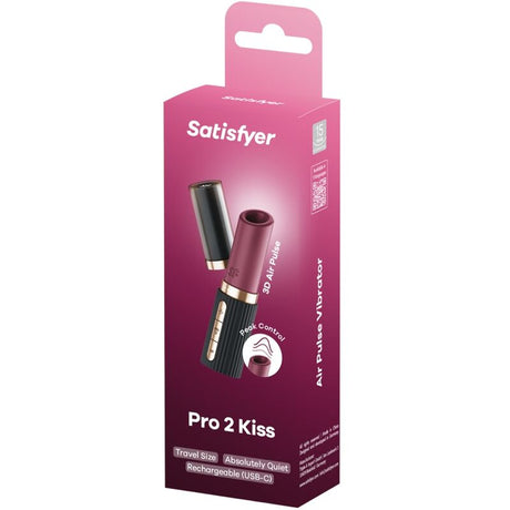 Auflegevibrator Pro 2 Kiss Wave Klitoris-Stimulator Granat / Schwarz.5