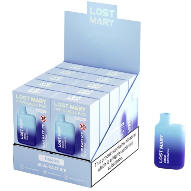 Lost Mary - Bm600 Nikotin-Vaper 2% Einweg Blue Razz Ice
