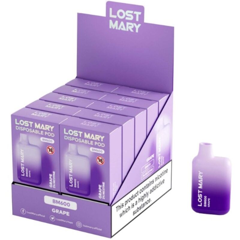 Lost Mary - Bm600 Nicotine Vaper 2% Einweg Traube