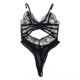 Subblime - 955212 Transparenter Body mit Schwarzer Hohlspitze S/M
