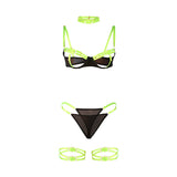 Subblime - 955274 Bh-Set mit Halskette und Beindetails Fluoreszierendes Grün S/M
