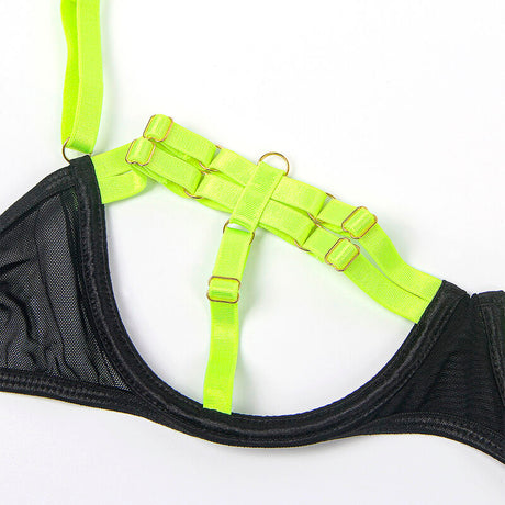Subblime - 955274 Bh-Set mit Halskette und Beindetails Fluoreszierendes Grün S/M
