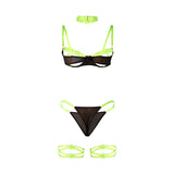Subblime - 955281 Bh-Set mit Halskette und Beindetails Fluoreszierendes Grün L/XL