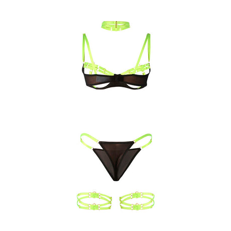 Subblime - 955281 Bh-Set mit Halskette und Beindetails Fluoreszierendes Grün L/XL
