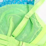 Subblime - 955328 Bh-Set mit Spitze und Strumpfband Grün und Blau L/XL