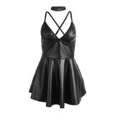 Subblime - 955380 Kleid mit Schwarzen Lederträgern L/XL