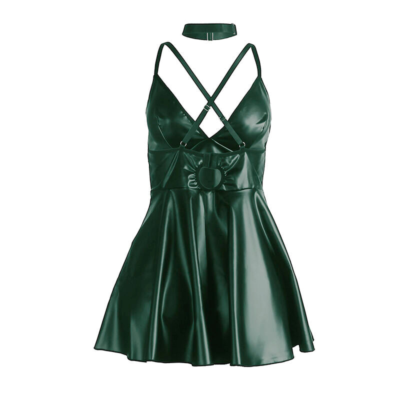 Subblime - 955441 Kleid mit Grünen Lederträgern L/XL