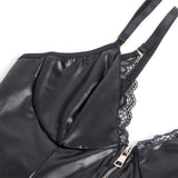 Subblime - 955465 Schwarzer Leder-Body mit Reissverschluss L/XL