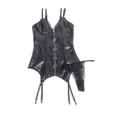 Subblime - 955465 Schwarzer Leder-Body mit Reissverschluss L/XL