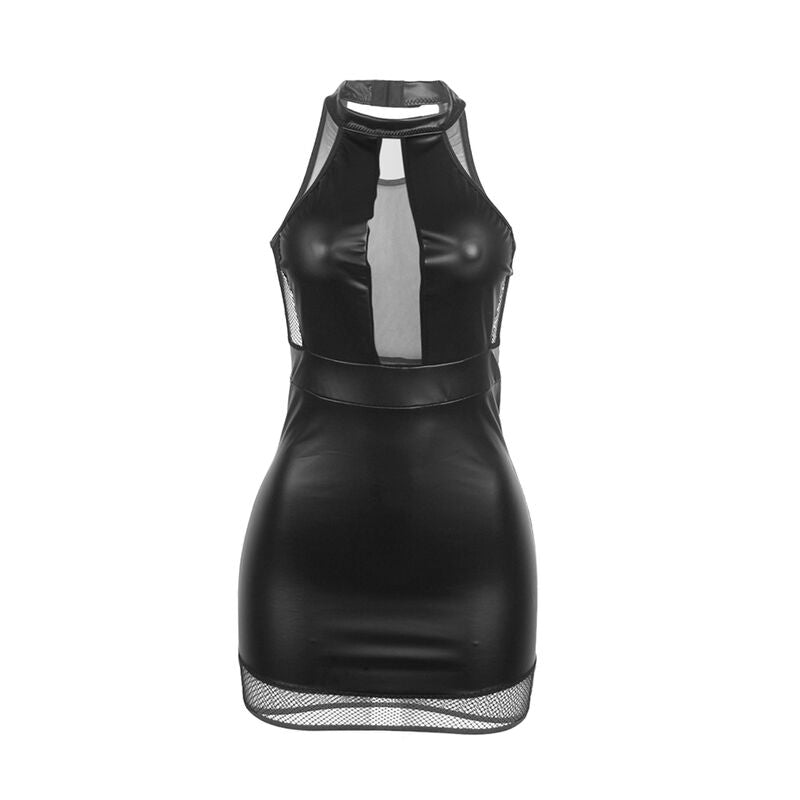 Subblime - 955472 Neckholder-Kleid mit Transparenzen, Schwarz, S/M