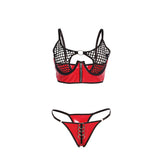 Subblime - 955533 Rotes Lackleder-Netz-Zipper-Bh-Set S/M