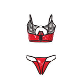 Subblime - 955533 Rotes Lackleder-Netz-Zipper-Bh-Set S/M