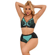 Subblime - 955564 Grünes Lackleder-Netz-Zipper-Bh-Set L/XL