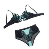 Subblime - 955557 Grünes Lackleder-Netz-Zipper-Bh-Set S/M