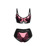 Subblime - 955588 Rosa Lackleder Mesh Zipper Bh Set L/XL