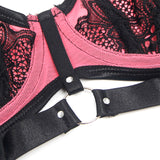 Subblime - 955588 Rosa Lackleder Mesh Zipper Bh Set L/XL