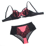 Subblime - 955588 Rosa Lackleder Mesh Zipper Bh Set L/XL