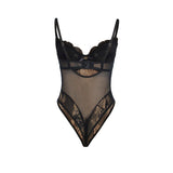 Subblime - 955618 Spitzen-Bodysuit mit Unterteilverschluss Schwarz S/M