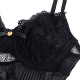 Subblime - 955625 Spitzen-Bodysuit mit Unterteilverschluss Schwarz L/XL
