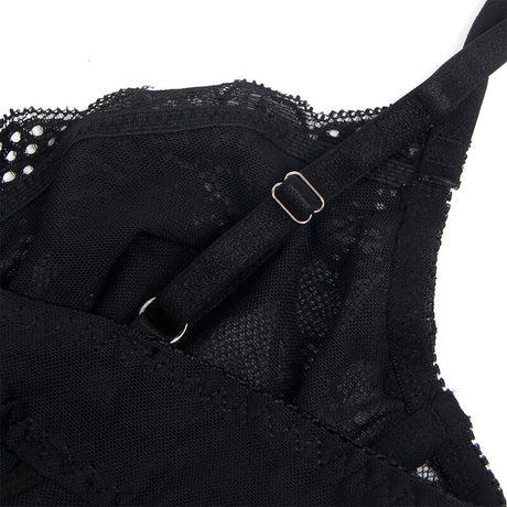 Subblime - 955625 Spitzen-Bodysuit mit Unterteilverschluss Schwarz L/XL