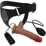 Pretty Love - Universal Harness Slip mit Vibrierendem und Squirting-Dildo 15,5 cm Mulato