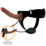 Pretty Love - Kyton Universal Harness Slip mit Squirting Dildo 19 cm Mulato